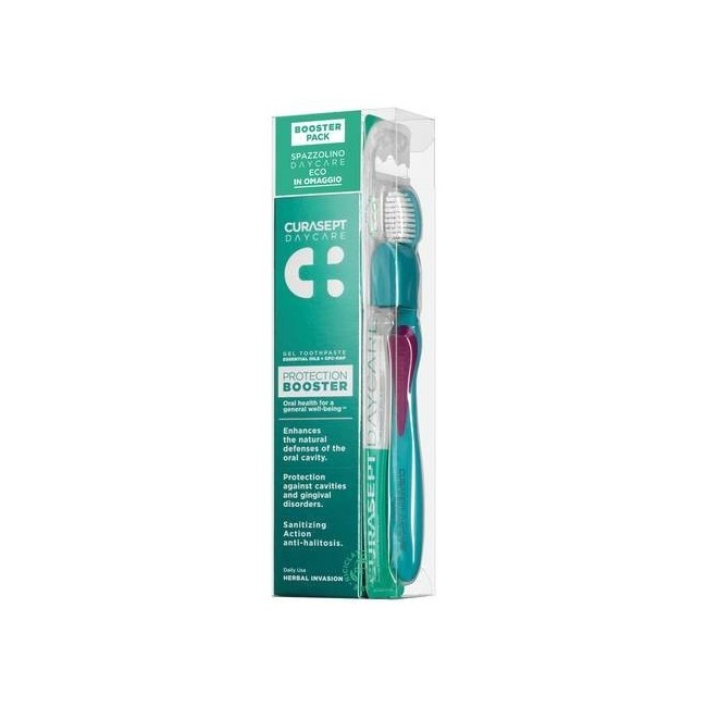 Curasept Daycare Booster Dentifricio 75 Ml + Spazzolino Herbal Invasion