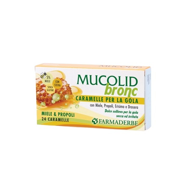 Farmaderbe Mucolid Bronc Miele & Propoli 24 Caramelle Farmaderbe Mucolid Bronc Miele & Propoli 24 Caramelle