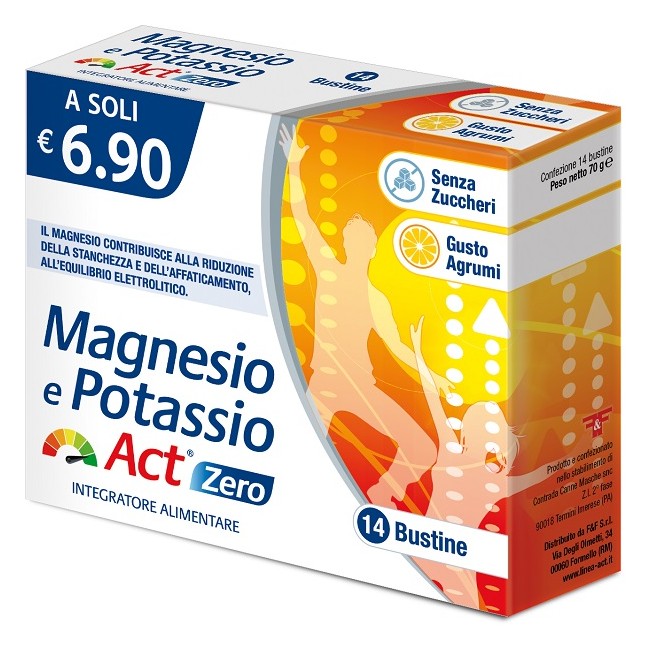 F&f Magnesio E Potassio Act Zero 14 Bustine F&f Magnesio E Potassio Act Zero 14 Bustine