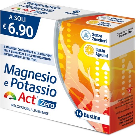 F&f Magnesio E Potassio Act Zero 14 Bustine F&f Magnesio E Potassio Act Zero 14 Bustine