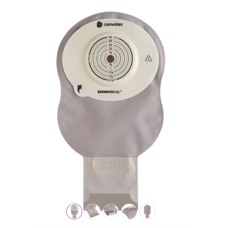 Convatec Sacca Ileostomia Esteem Body Fondo Aperto 7 Mm Opaco Ritagliabile 10-55 Mm 10 Pezzi