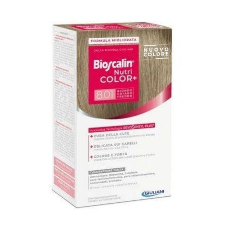 Giuliani Bioscalin Nutri Color+ 8,01 Biondo Chiaro Freddo Crema Colorante 40 Ml + Rivelatore Crema 60 Ml + Shampoo 12 Ml + Balsa Giuliani Bioscalin Nutri Color+ 8,01 Biondo Chiaro Freddo Crema Colorante 40 Ml + Rivelatore Crema 60 Ml + Shampoo 12 Ml + Balsa