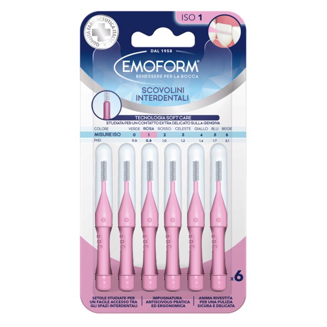 Polifarma Emoform Scovolino Iso 1 Rosa 6 Pezzi Polifarma Emoform Scovolino Iso 1 Rosa 6 Pezzi