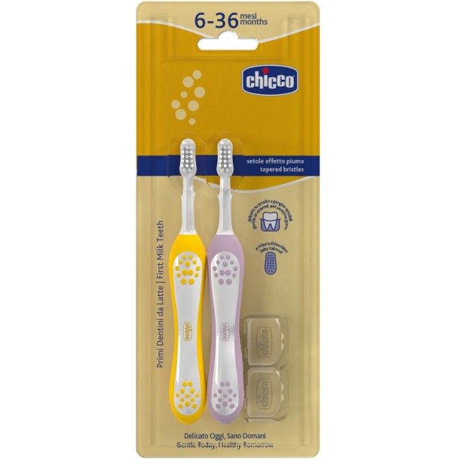 Chicco Spazzolino 6-36 Mesi Doppio Rosa-giallo Chicco Spazzolino 6-36 Mesi Doppio Rosa-giallo