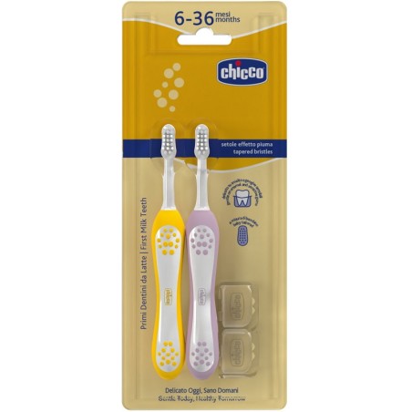 Chicco Spazzolino 6-36 Mesi Doppio Rosa-giallo Chicco Spazzolino 6-36 Mesi Doppio Rosa-giallo