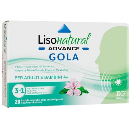 Eg Eurogenerici Lisonatural Advance Gola 20 Pastiglie Eg Eurogenerici Lisonatural Advance Gola 20 Pastiglie