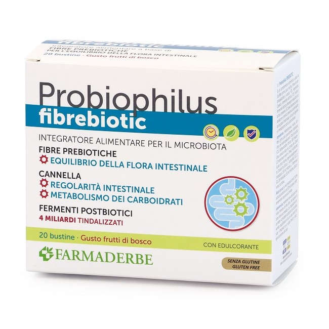 Farmaderbe Robiophilus Fibrebiotic 20 Bustine 5 G