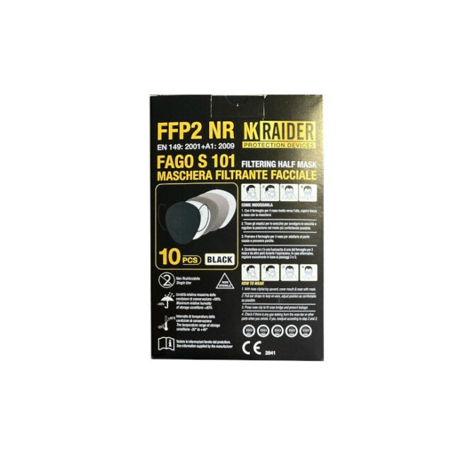 Fagomed Mascherine FFP2 Nere 10 pezzi Fagomed Mascherine FFP2 Nere 10 pezzi