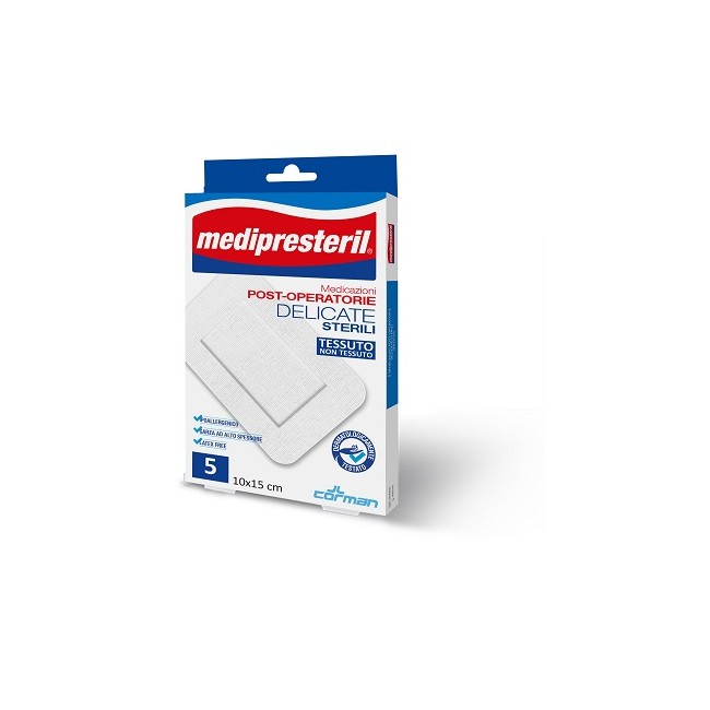 Corman Medicazione Post Operatoria Medipresteril Delicata Tnt 10x25cm 3 Pezzi