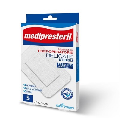Corman Medicazione Post Operatoria Medipresteril Delicata Tnt 10x25cm 3 Pezzi