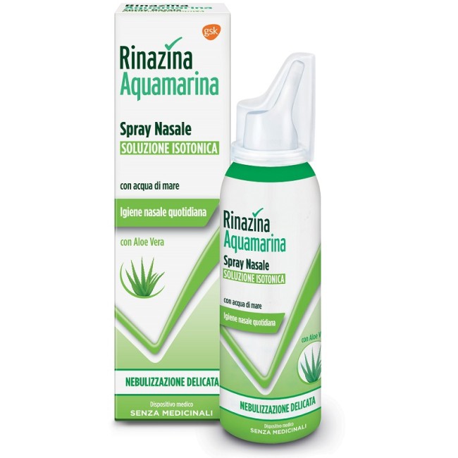 Haleon Rinazina Aquamarina Isotonica Aloe Spray Nebulizzazione Delicata 100 Ml