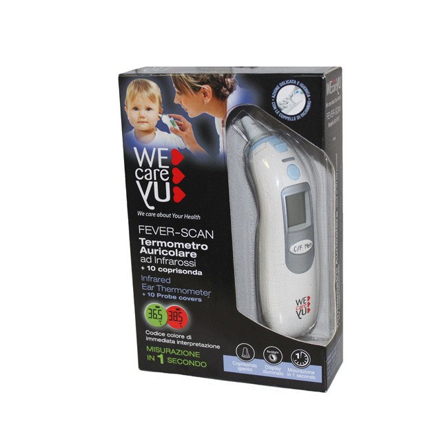 Termometro Auricolare Wecareyu Fever-scan Ad Infrarossi Con 10 Coprisonda Termometro Auricolare Wecareyu Fever-scan Ad Infrarossi Con 10 Coprisonda
