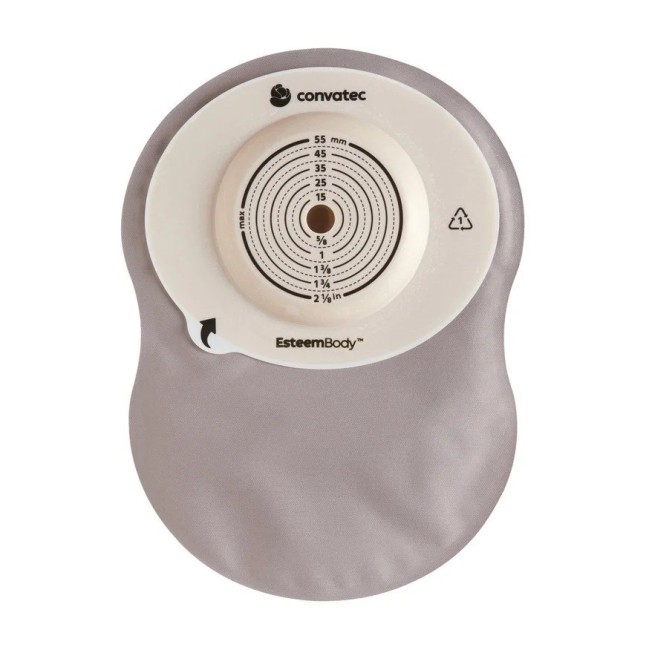 Convatec Sacca Colostomia Esteem Body Fondo Chiuso 4 Mm Opaco Ritagliabile 10-45 Mm 30 Pezzi