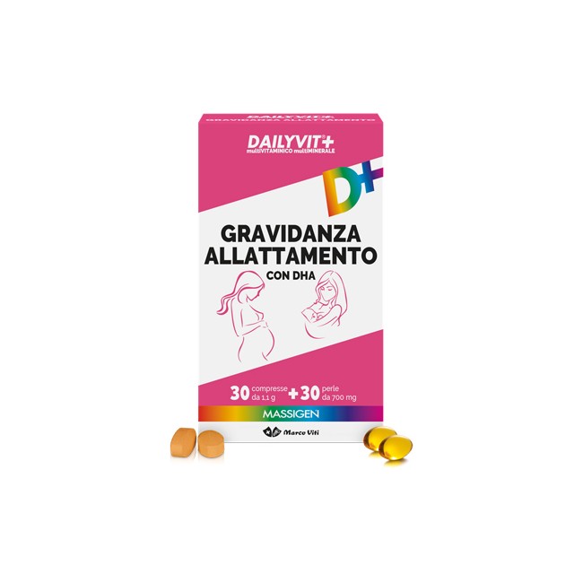 Marco Viti Dailyvit+ Gravidanza Allattamento Con Dha Multivitaminico E Multiminerale 30 Compresse + 30 Perle Marco Viti Dailyvit+ Gravidanza Allattamento Con Dha Multivitaminico E Multiminerale 30 Compresse + 30 Perle