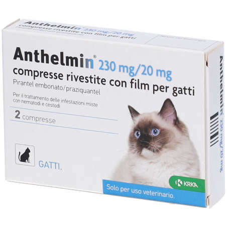 Krka Anthelmin 230 Mg/20 Mg Compresse Rivestite Con Film Per Gatti Krka Anthelmin 230 Mg/20 Mg Compresse Rivestite Con Film Per Gatti