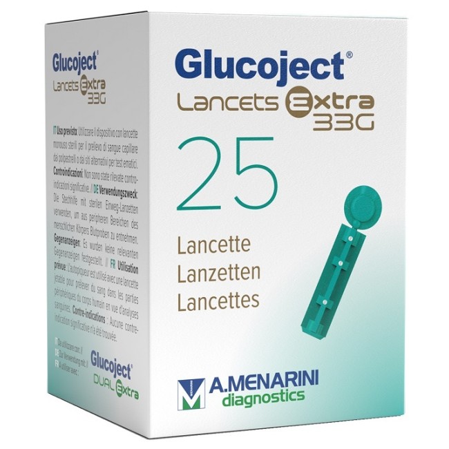 Menarini Lancetta Pungidito Glucojet Extra Gauge 33 25 Pezzi Menarini Lancetta Pungidito Glucojet Extra Gauge 33 25 Pezzi