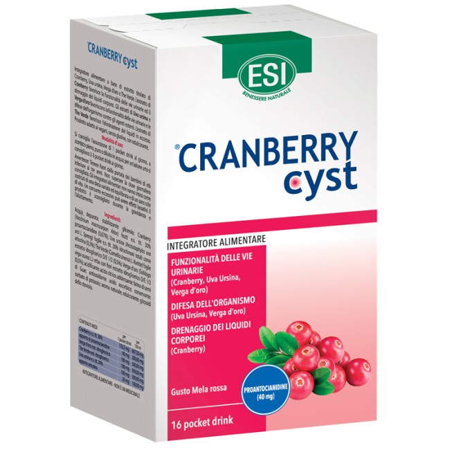 Esi Cranberry Cyst Pocket Drink 16 Bustine Esi Cranberry Cyst Pocket Drink 16 Bustine