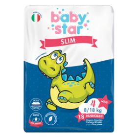 Farvima Medicinali Pannolini Babystar Slim 8/18kg Taglia 4 Maxi 18 Pezzi