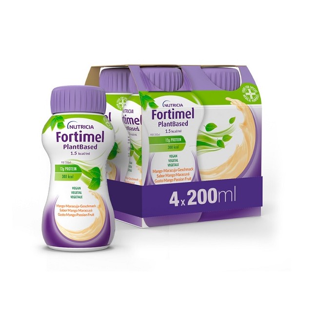 Danone Fortimel Plant Based Mango Passion Fruit 4 Bottiglie Da 200 Ml