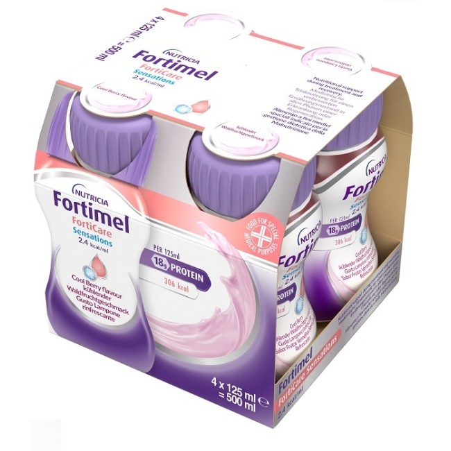 Danone Fortimel Forticare Sensation 2,4 Kcal/ml Lampone Rinfrescante 4 Pezzi Da 125 Ml Danone Fortimel Forticare Sensation 2,4 Kcal/ml Lampone Rinfrescante 4 Pezzi Da 125 Ml