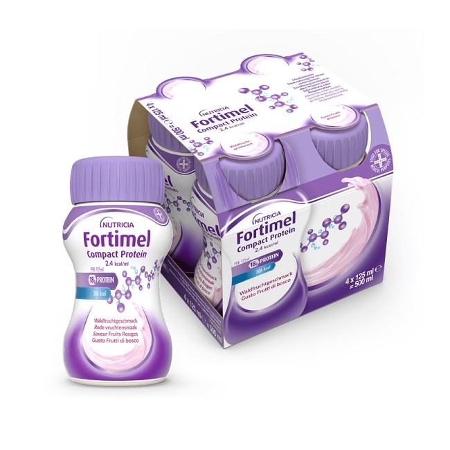 Danone Nutricia Fortimel Compact Protein Gusto Frutti Di Bosco 4 Bottiglie Da 125 Ml
