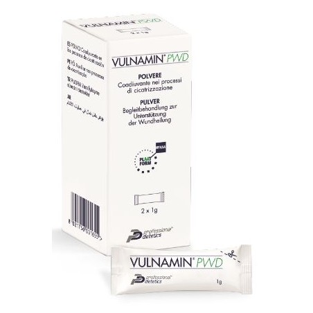 Professional Dietetics Vulnamin Pwd Medicazione Interattiva In Polvere Di Sodio Jaluronato E Aminoacidi 2 Stick Pack Professional Dietetics Vulnamin Pwd Medicazione Interattiva In Polvere Di Sodio Jaluronato E Aminoacidi 2 Stick Pack