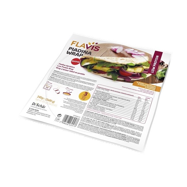 Flavis Piadina Wrap Aproteica 3 Pezzi Da 80 G Flavis Piadina Wrap Aproteica 3 Pezzi Da 80 G