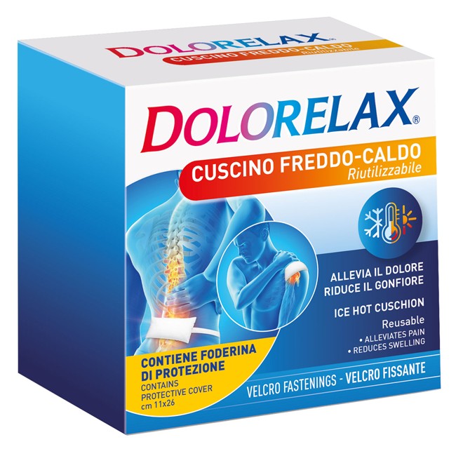 Coswell Dolorelax Ice Hot Cuscino Riutilizzabile Con Velcro Fissante 11x26 Cm