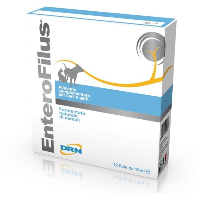 Enterofilus Integratore per cani e gatti con probiotici e prebiotici 12 x 10 ml