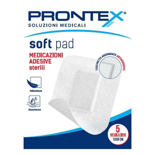 Safety Medicazione Adesiva Sterile Prontex Soft Pad 10x8 Cm 5 Pezzi