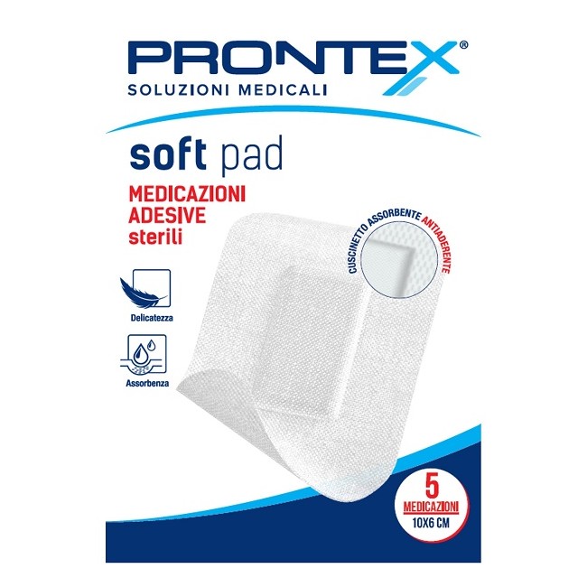 Safety Medicazione Adesiva Sterile Prontex Soft Pad 10x6 Cm 5 Pezzi