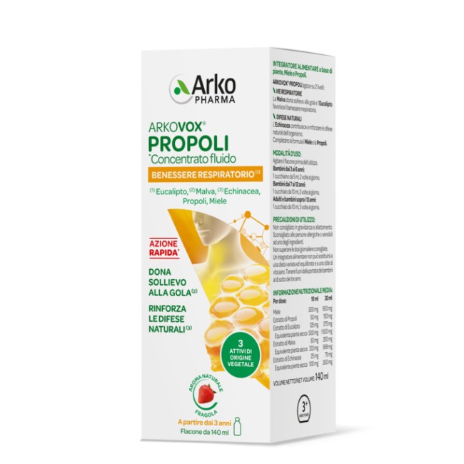 Arkopharma Arkovox Propoli Concentrato Fluido 140 Ml Arkopharma Arkovox Propoli Concentrato Fluido 140 Ml