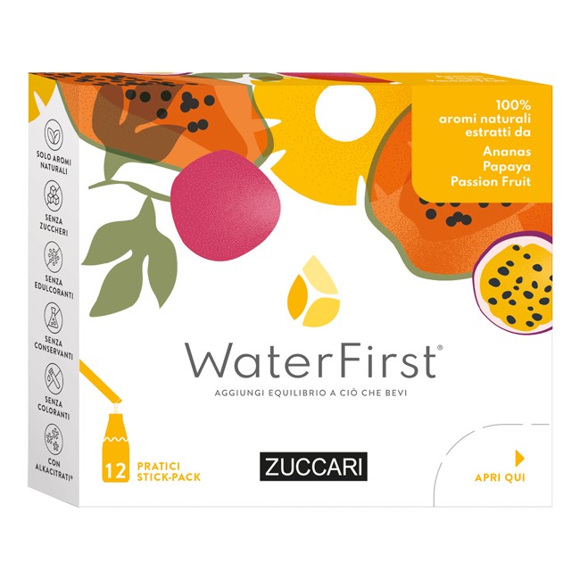 Zuccari Water First Ananas-papaya-passion Fruit 12 Stick Pack Zuccari Water First Ananas-papaya-passion Fruit 12 Stick Pack