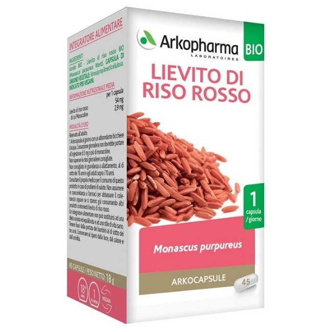 Arkopharma Arko Capsule Lievito Riso Rosso 45 Capsule Bio Arkopharma Arko Capsule Lievito Riso Rosso 45 Capsule Bio