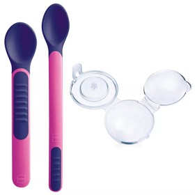 Mam Baby Mam Heat Sensitive Spoons & Cover 6+ Femmina