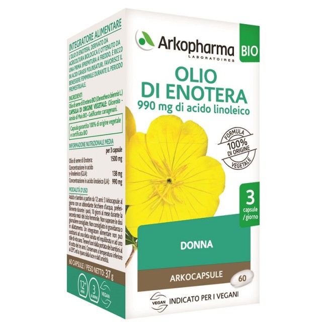 Arkopharma Arko Capsule Olio Enotera 60 Perle Arkopharma Arko Capsule Olio Enotera 60 Perle