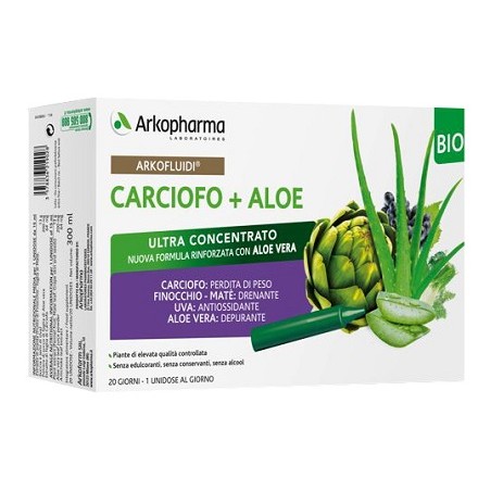 Arkopharma Arkofluidi Carciofo+aloe Vera 20 Flaconcini 200 G Arkopharma Arkofluidi Carciofo+aloe Vera 20 Flaconcini 200 G