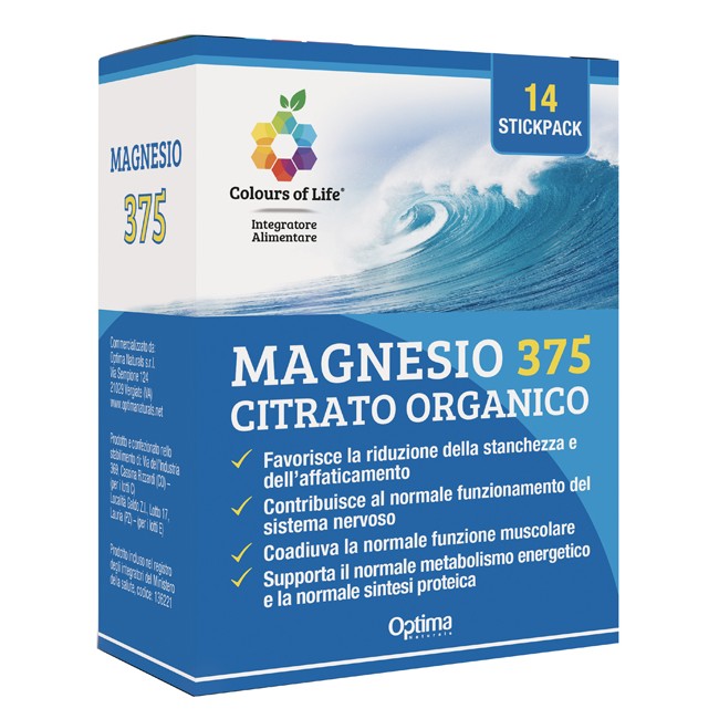 Optima Naturals Colours Of Life Magnesio 375 14 Stick Optima Naturals Colours Of Life Magnesio 375 14 Stick
