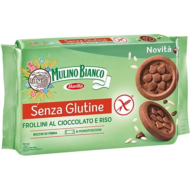 Barilla Mulino Bianco Senza Glutine Frollini Al Cioccolato E Riso 6 Monoporzioni Da 41,66 G Barilla Mulino Bianco Senza Glutine Frollini Al Cioccolato E Riso 6 Monoporzioni Da 41,66 G