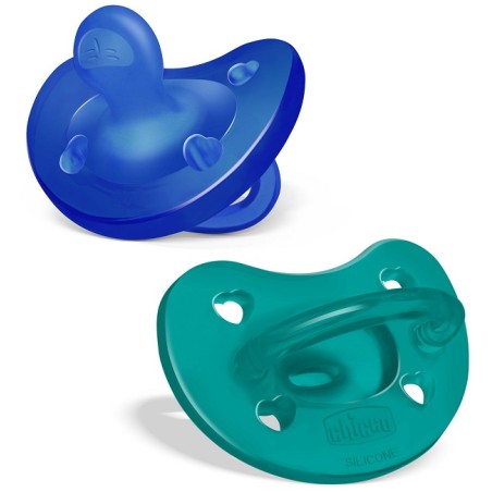 Chicco Gommotto Silicone Azzurro 6-16 Mesi 2 Pezzi Chicco Gommotto Silicone Azzurro 6-16 Mesi 2 Pezzi