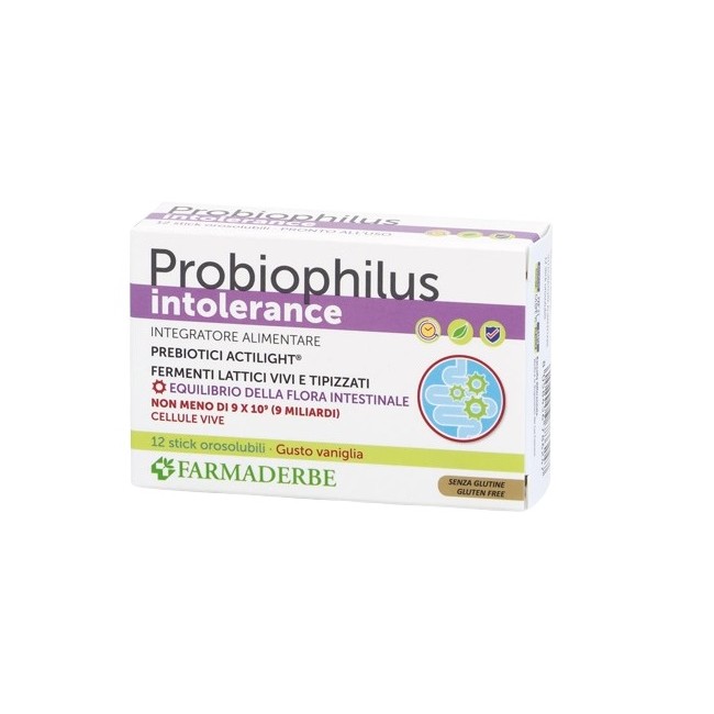 Farmaderbe Probiophilus Intollerance 12 Stick Pack Farmaderbe Probiophilus Intollerance 12 Stick Pack