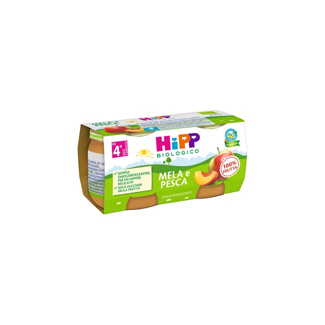 Hipp Bio Omogeneizzato Mela/pesca 2 X 80 G