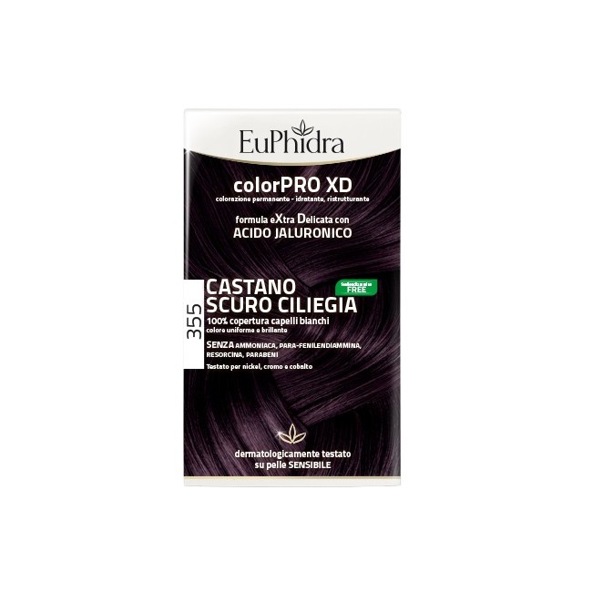 Zeta Farmaceutici Euphidra Colorpro Xd 355 Castano Scuro Ciliegia Gel Colorante Capelli In Flacone + Attivante + Balsamo + Guant