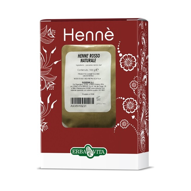 Erba Vita Henne Colorante Capelli Rosso Naturale 100 G Erba Vita Henne Colorante Capelli Rosso Naturale 100 G