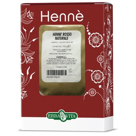 Erba Vita Henne Colorante Capelli Rosso Naturale 100 G