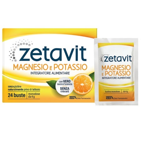 Zeta Farmaceutici Zetavit Magnesio Potassio Senza Zucchero 24 Bustine Da 6 G Zeta Farmaceutici Zetavit Magnesio Potassio Senza Zucchero 24 Bustine Da 6 G
