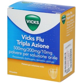 Vicks Flu Tripla Azione per il sollievo da influenza e raffreddore