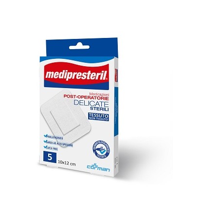 Corman Medicazione Post Operatoria Medipresteril Delicata Tnt 10x12cm 5 Pezzi