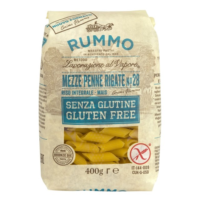 Rummo Mezze Penne Rigate N28 Riso Integrale E Mais 400 G Rummo Mezze Penne Rigate N28 Riso Integrale E Mais 400 G