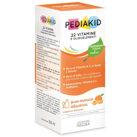 Laboratoires Ineldea Pediakid 22 Vitamine E Oligoelementi Sciroppo 125 Ml